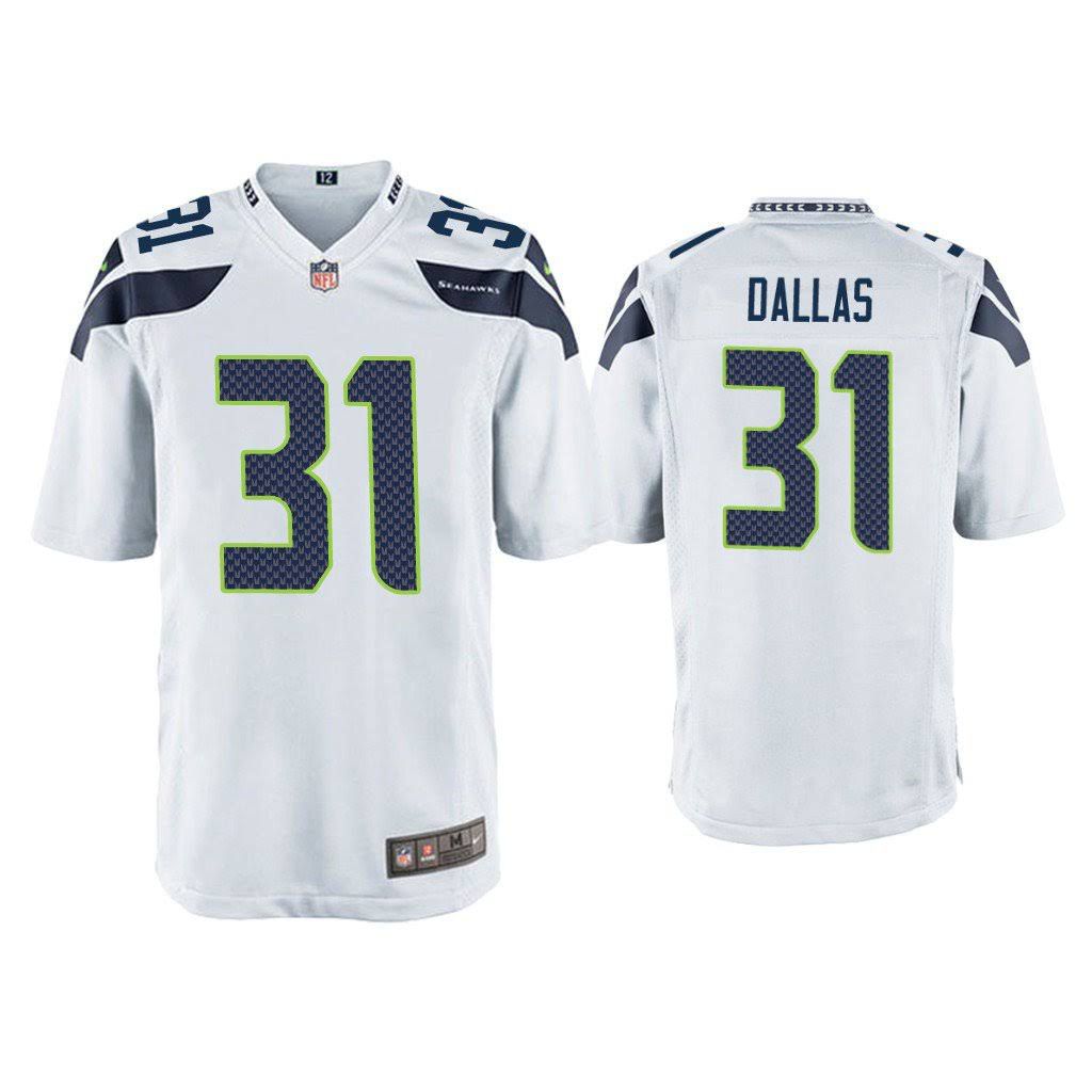 Men Seattle Seahawks #31 DeeJay Dallas Nike White Game NFL Jersey